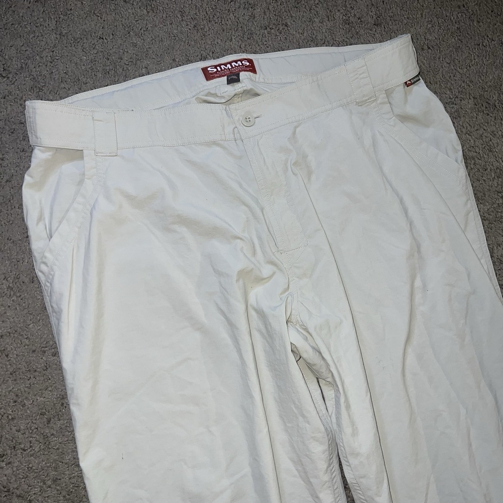 Simms Guide Series Pants Mens 2XL Ivory Fishing Hiking Quick Dry Lightweight